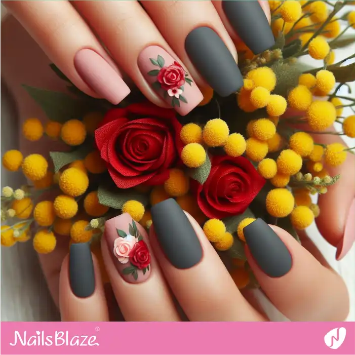 Pink and Red Roses Nail Art | Valentine Nails - NB2129
